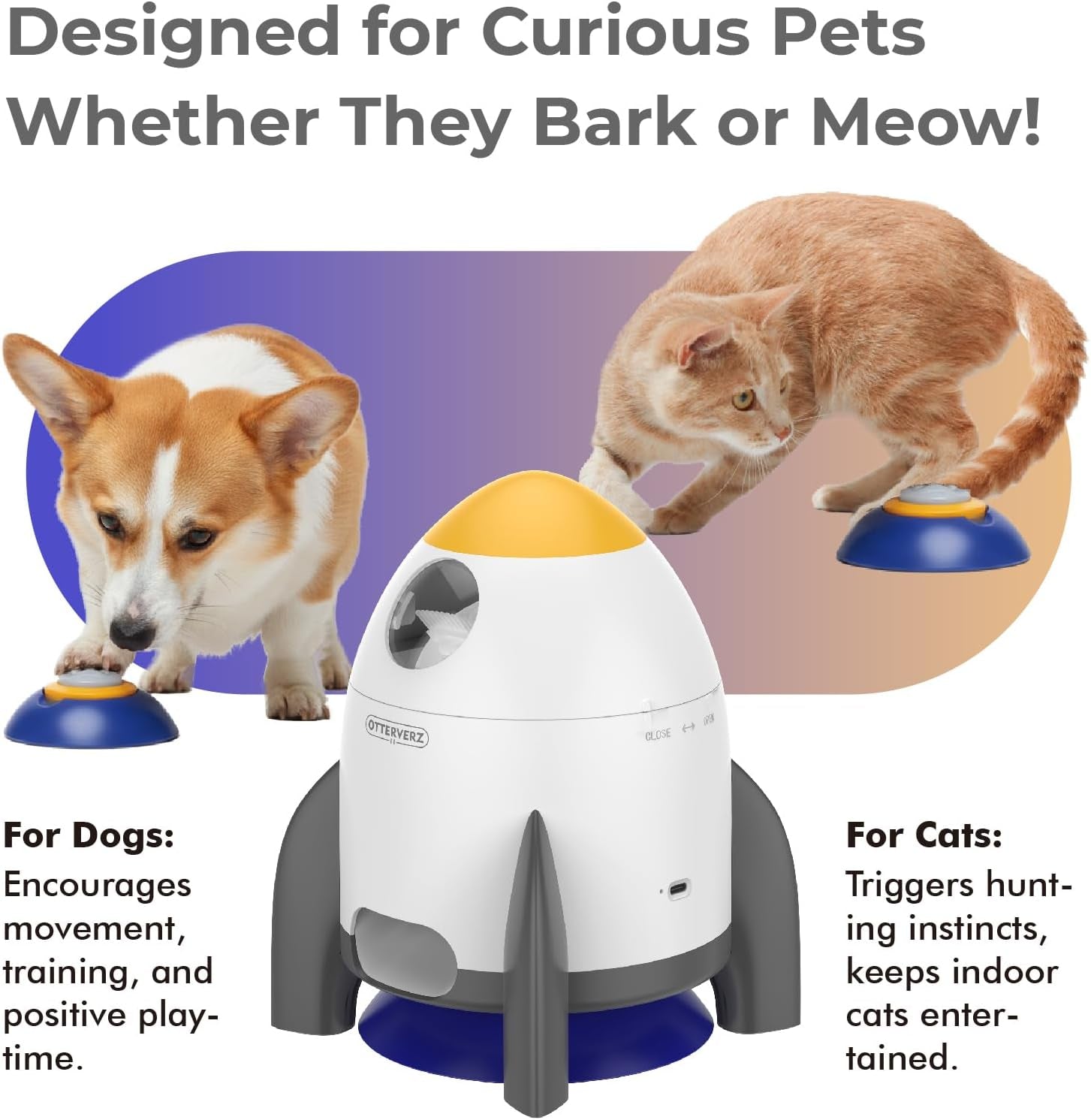 Interactive Dog Puzzle Feeder Toy, Automatic Dogs Treat Dispenser for IQ Training & Slow Feeder, Dog Food Dispenser with Remote Button, Suitable for Indoor or Outdoor Play, All Breeds,