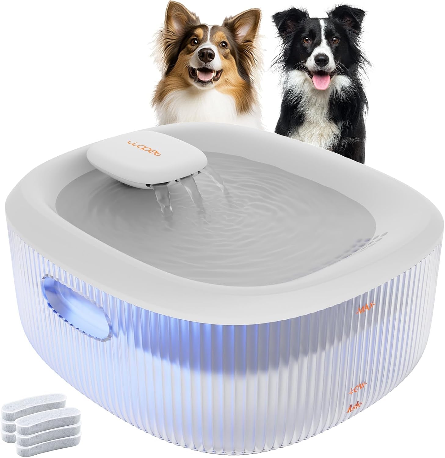 Wireless Dog Water Fountain for Large Dogs, 6L/205Oz Dog Water Bowl Dispenser with 5000Mah Battery Operated, W600 Pro Cordless Pet Fountain for Dogs&Cats with Motion Sensor, Ultra Quiet Pump