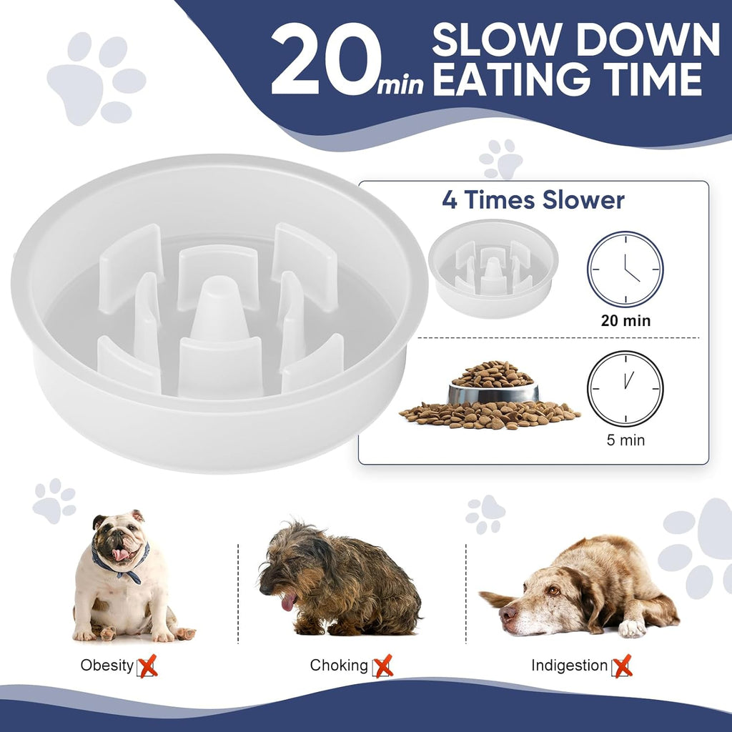 Elevated Dog Bowls Large Breed Raised Dogs Bowl Stand Large/Medium Sized Dog Slow Feeder Dogs Bowls Food Water Stands 5 Heights Adjustable 9/11/12/14In Pet Feeder Dish Station