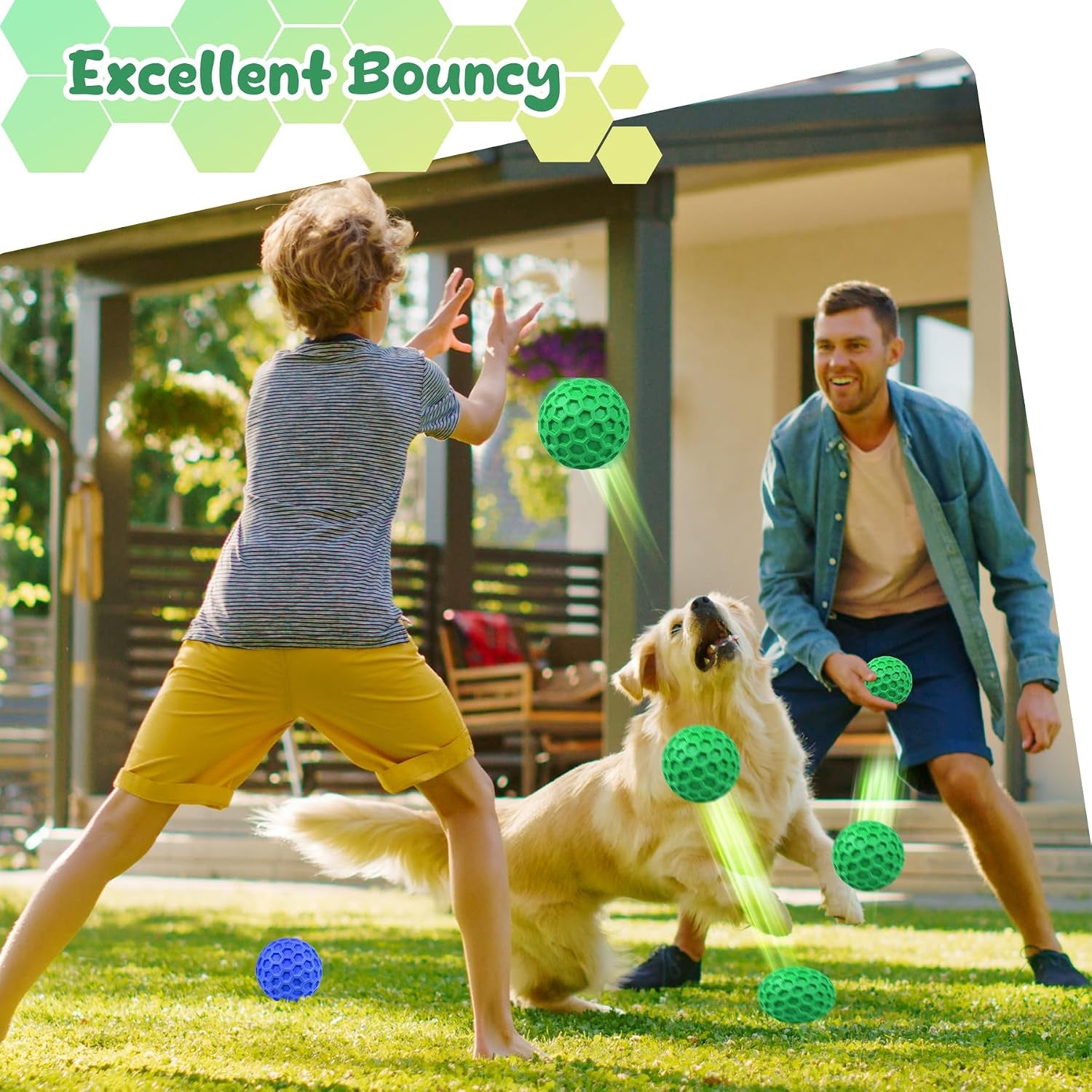 Tough Dog Chew Toys for Aggressive Chewers, Indestructible Dog Balls for Aggressive Chewers, Squeaky Toys for Large Dogs, Squeaky Balls for Dogs, Interactive Funny Heavy Duty Ball