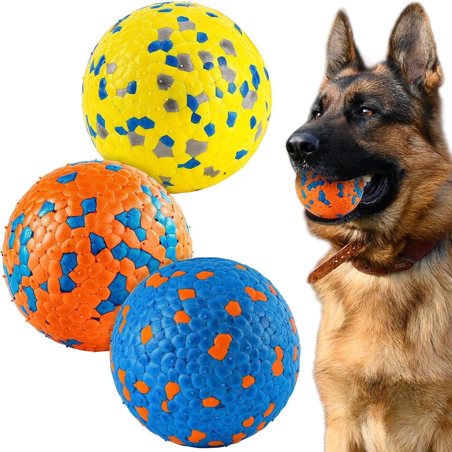 2Pcs Dog Balls, Tennis Balls for Dog Aggressive Chewers, for Large Medium Small Puppy, Training Catch&Fetch, Water Floats Toys, Orange