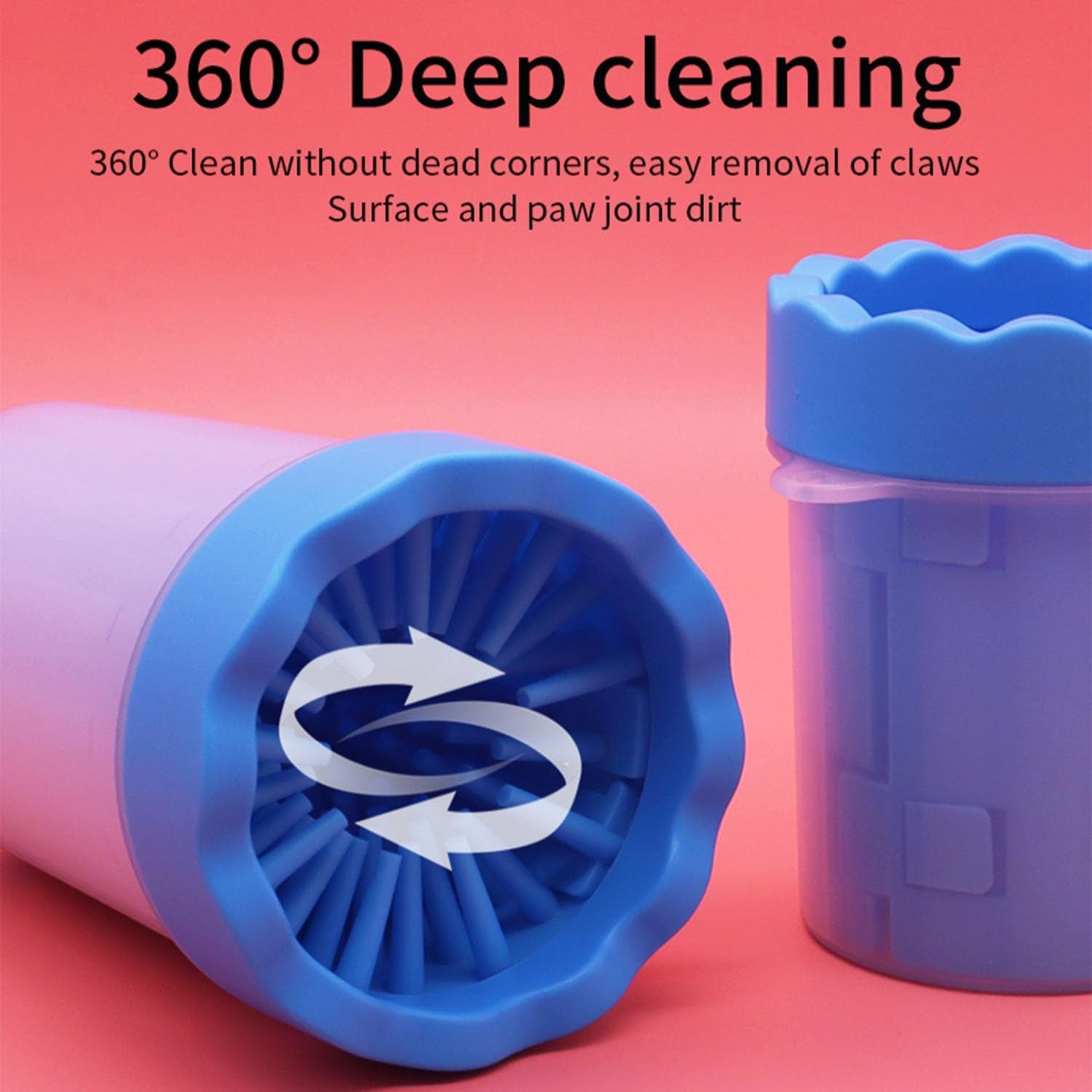 Dog Paw Cleaner,Washer,Pets Foot Wash Cup-Pet Foot Cleaner for Small Medium Large Breed Dogs/Cats Pet Clean Paws Miracle Portable Tool(With 1 Towel& 1Brush) Blue
