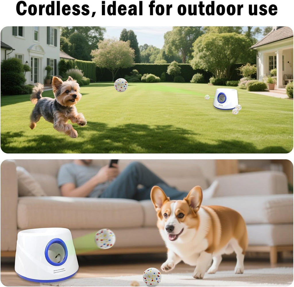 Dog Ball Launcher - Automatic Ball Thrower for Dogs, 3 Adjustable Distance Settings Dog Ball Thrower, Indoor Outdoor Interactive Fetch Machine Dog Toys for Small/Medium Sized Dog