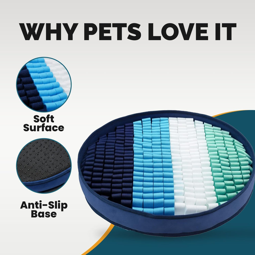 Snuffle Mat for Dogs - Adjustable Interactive Puzzle Toy (Blue, Sky Blue, White, Green)