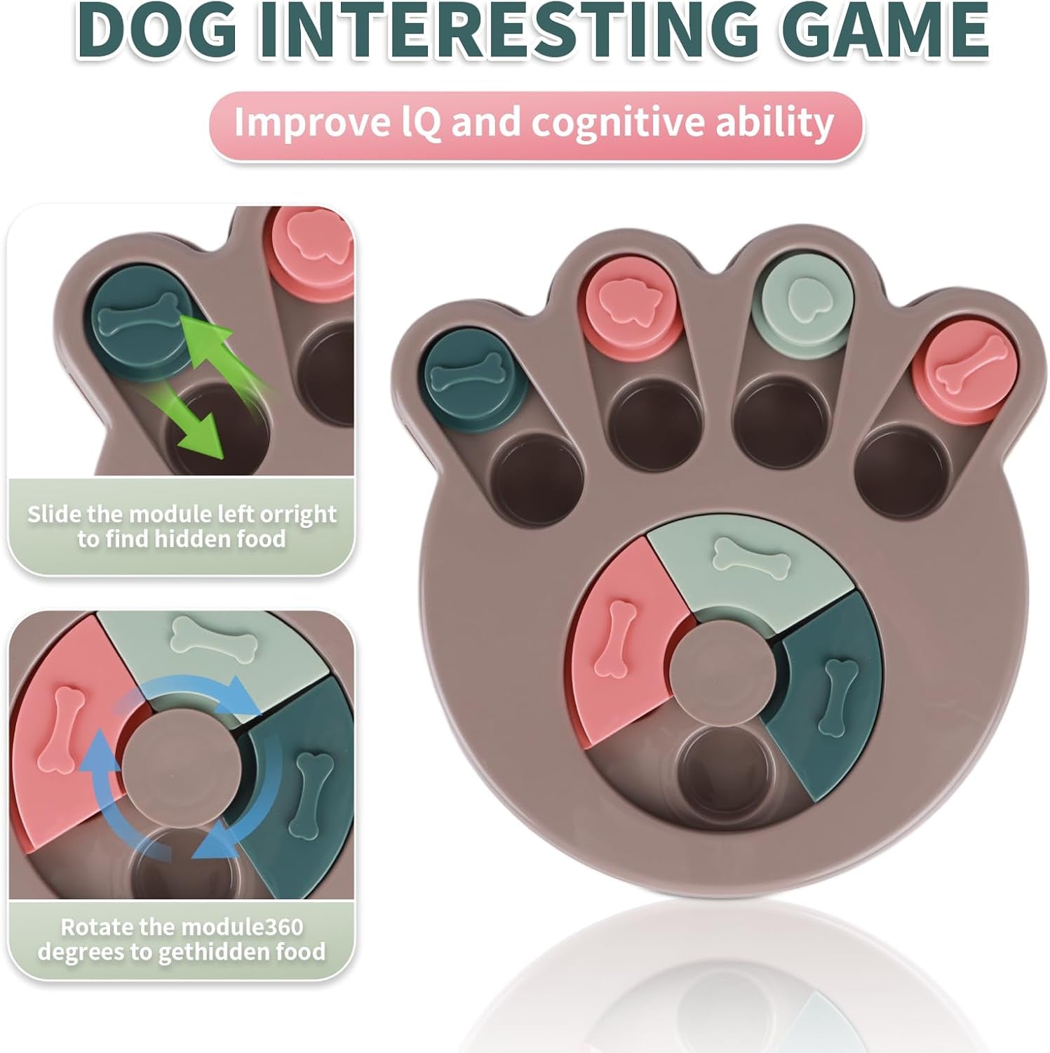 Interactive Dog Puzzle Toy & Slow Feeder Bowl - Puppy Chew Toys for Boredom Relief, Mental Stimulation, Aggressive Chewers,Dog Puzzle Toy