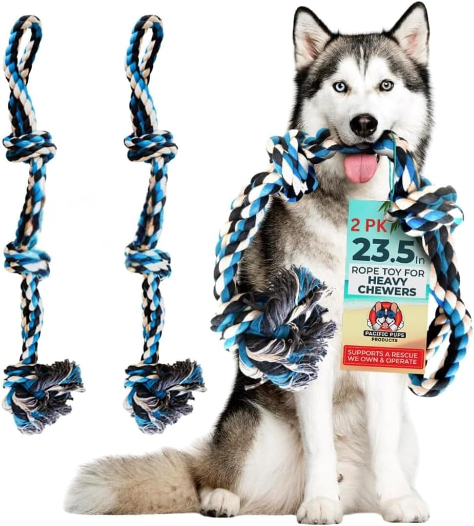 Large Dog Rope Toy for Large Dogs - 23.5" Dog Tug of War Toy - Durable Big Pull Rope for Aggressive Chewers & Teething Puppies