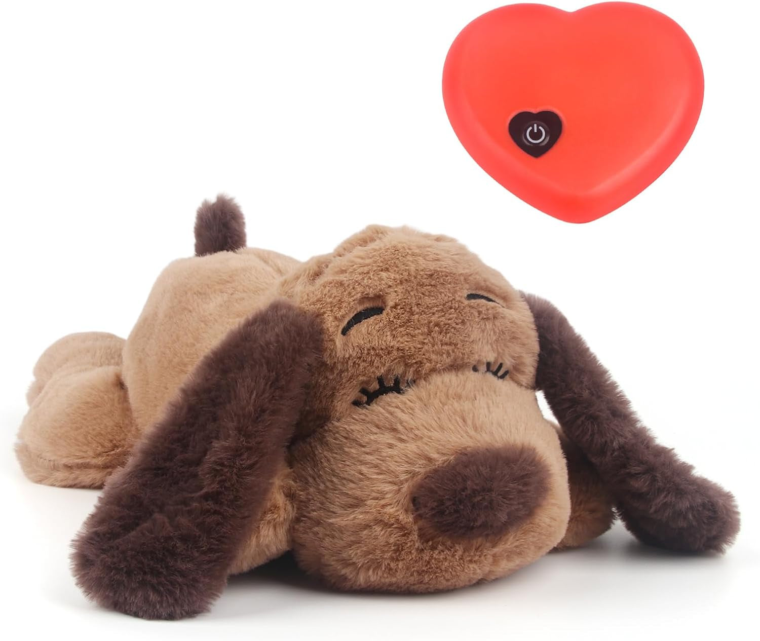Beverly Shark Puppy Heartbeat Toy Dog Anxiety Relief Calming Aid Puppy Heartbeat Stuffed Animal Behavioral Training Sleep Aid Comfort Soother Plush Toy for Puppies Cats