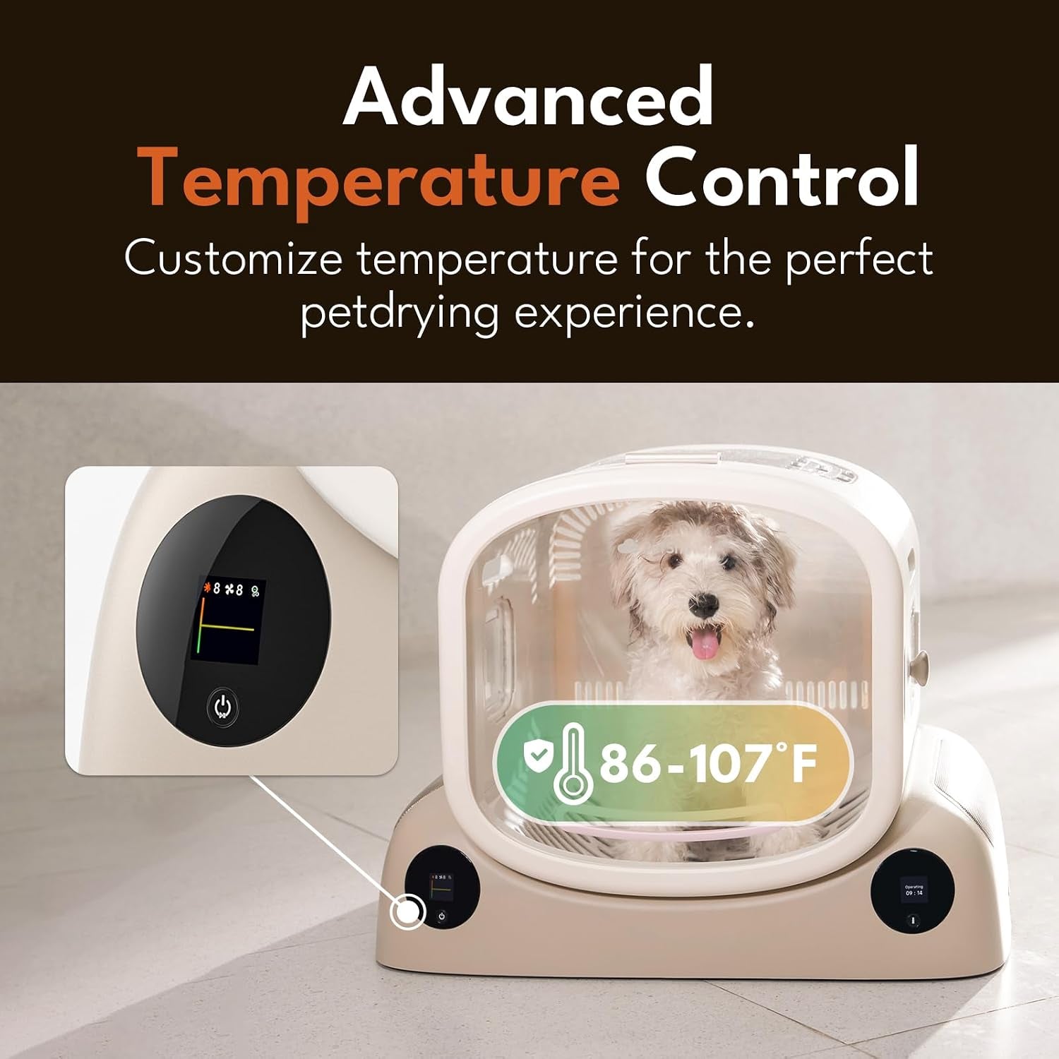 Pet Dryer Box - Safe Modular Design, 80L Large Space, Smart Temperature & App Control, 5 Sides Efficient Airflow, Ultra Quiet Cat and Dog Hair Dryer for Pet Grooming