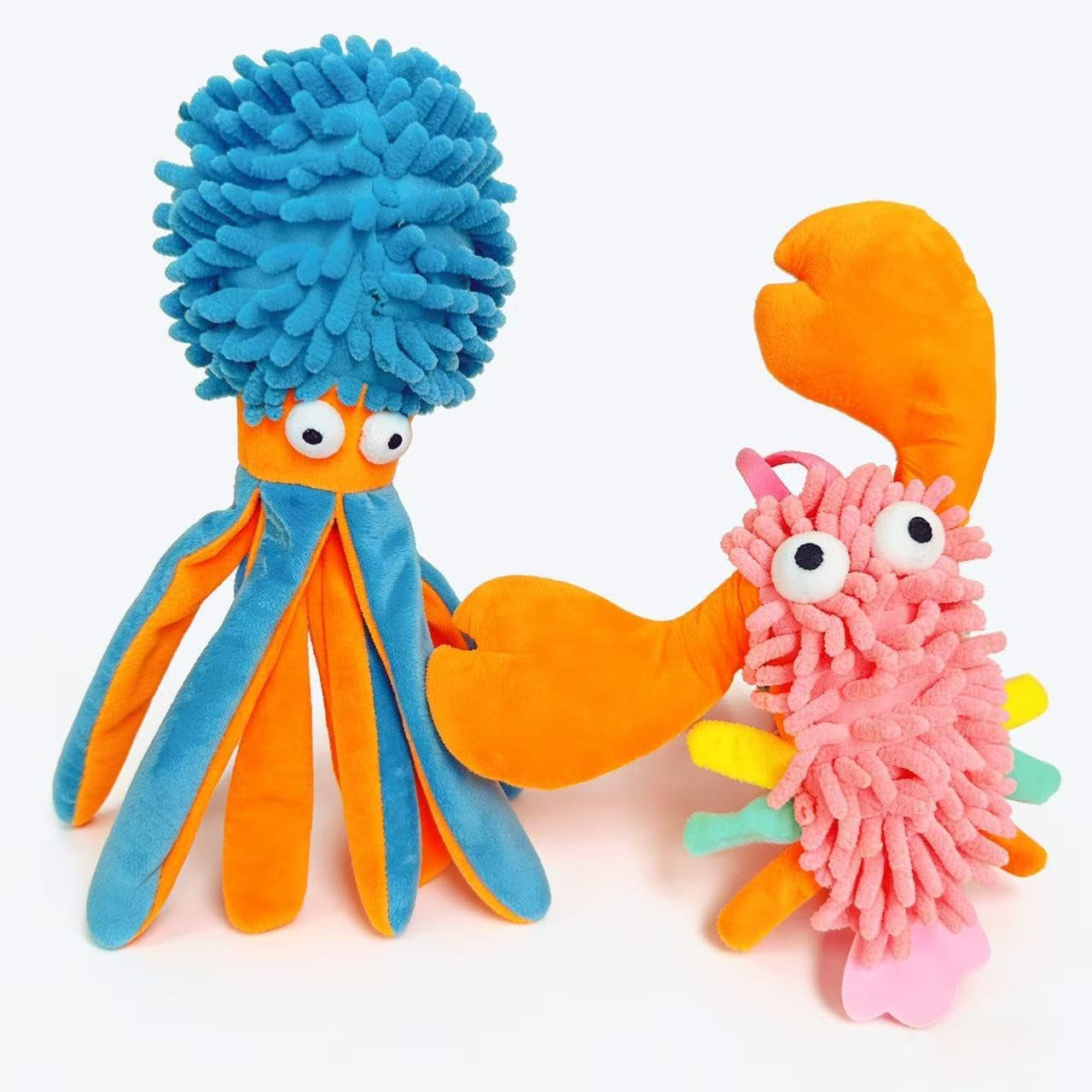 5 Pack Dog Squeaky Toys Bulk,Crinkle Octopus Dog Toys for Small Medium Large Breed, Soft Plush Stuffed Puppy Teething Chew Toy to Keep Them Busy for Interactive Play