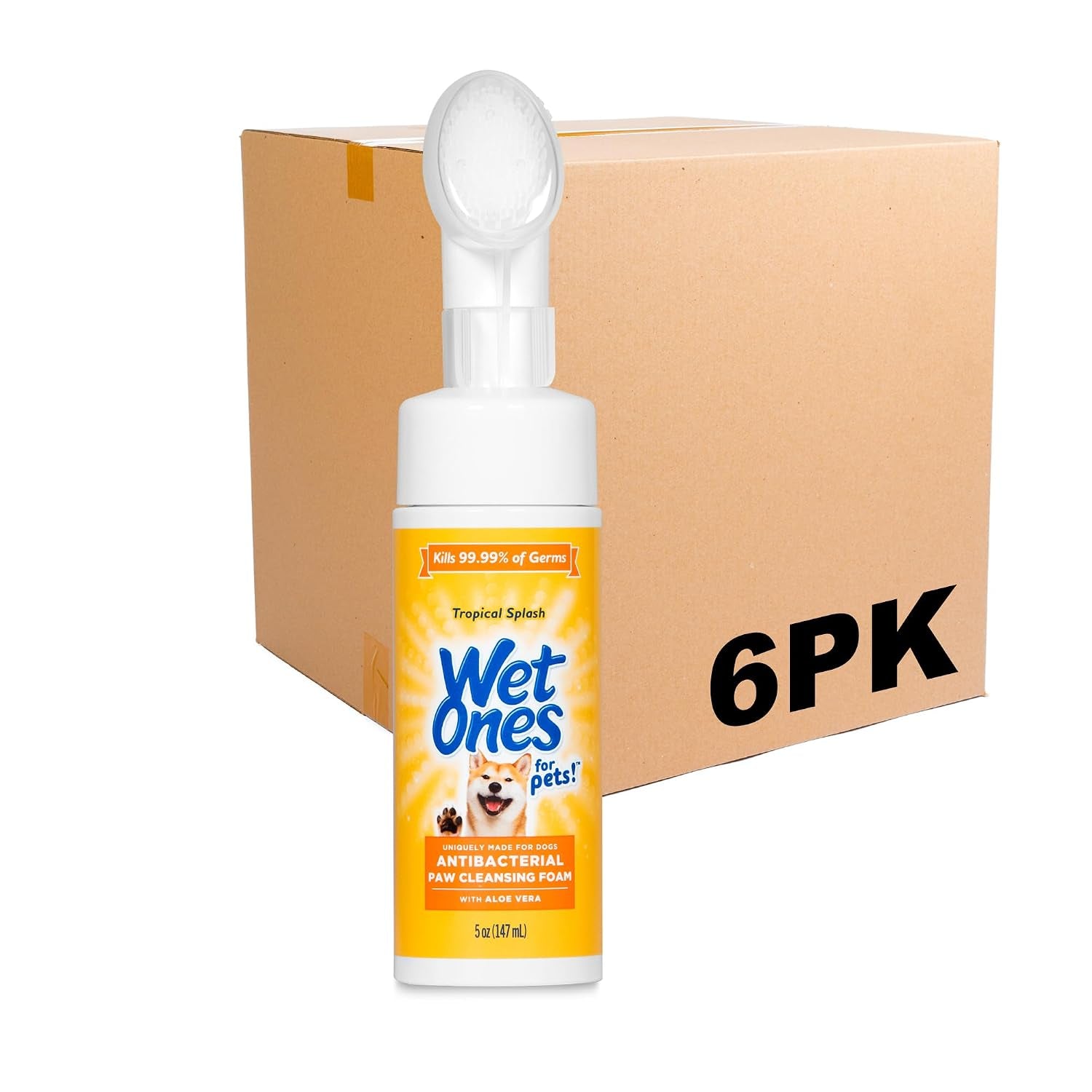 for Pets Antibacterial Dog Paw Cleaner with Built-In Brush, Foaming No-Rinse Formula for Cleaning Dirty Paws after Walks, Gentle Everyday Paw Wash for Dogs, 5 Oz - 2 Pack
