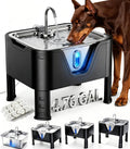 4.75Gal/ 18L Large Dog Water Fountain Elevated Dog Water Bowl & 3 Filters | 3-Height Adjustable Dog Water Bowl Dispenser, Quiet Stainless Steel Pet Water Fountain for Giant Breeds, Water Level Alert