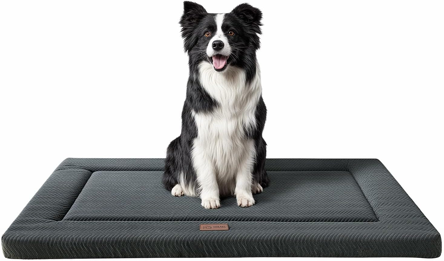 Dog Bed for Crate, Medium/Large Dogs Crate Bed,Washable Dog Beds Kennel Mat | Pet Beds Mat W/ Soft Wavy Plush Comfortable Anti-Slip Sleeping Mattress for Dogs & Cats,Gray