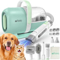 6-In-1 Dog Grooming Vacuum Kit, Pet Clipper & Nail Grinder, Green | All-In-One Grooming Covers Brushing, Clipping, Trimming and Nail Care, 1.5L Dust Cup, 3 Suction Levels, Low-Noise Comfort