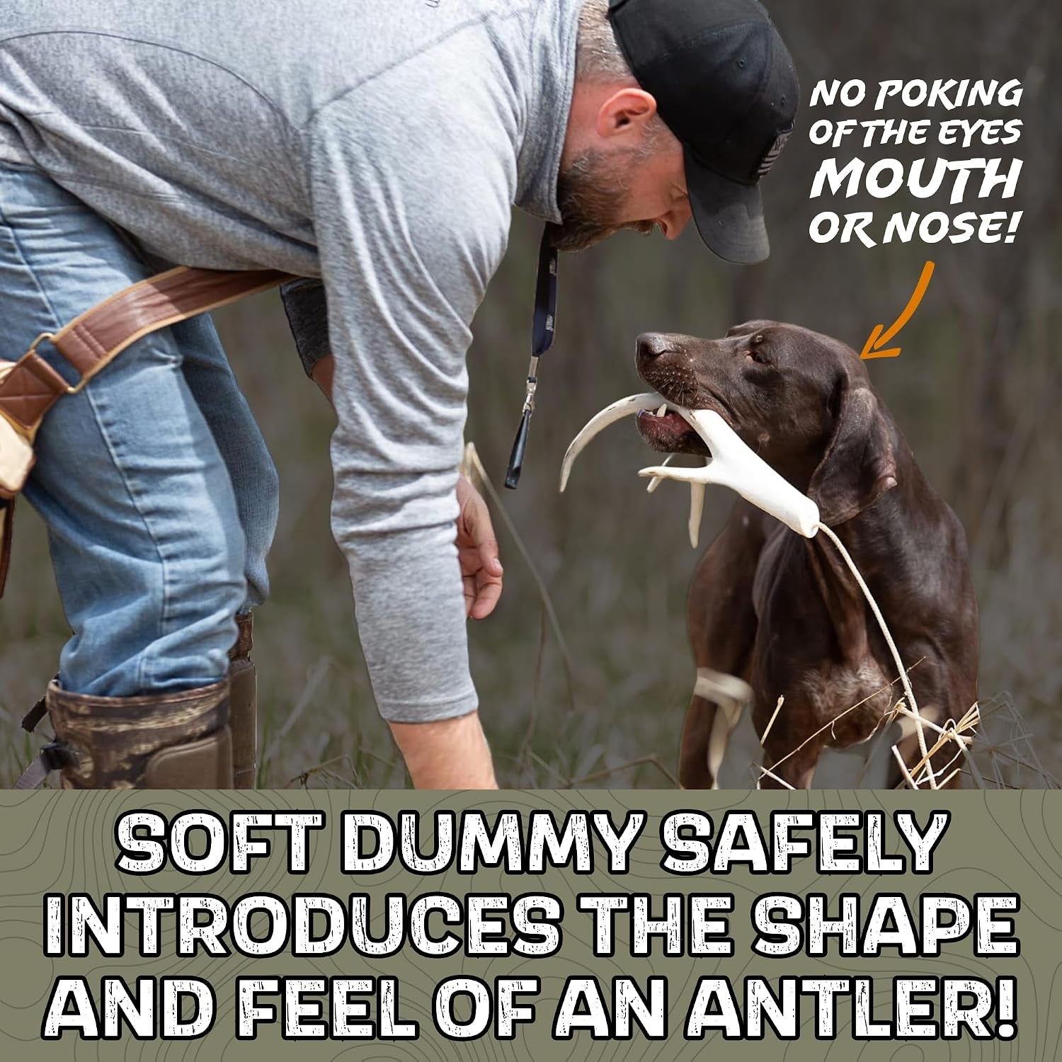 Shed Hunting Dog Training Kit – Train Your Puppy to Find Deer Antlers - Includes 2 Oz Scent for Nosework & Flexible Floating Dummy for Retrieving - Perfect for Whitetail Hunters