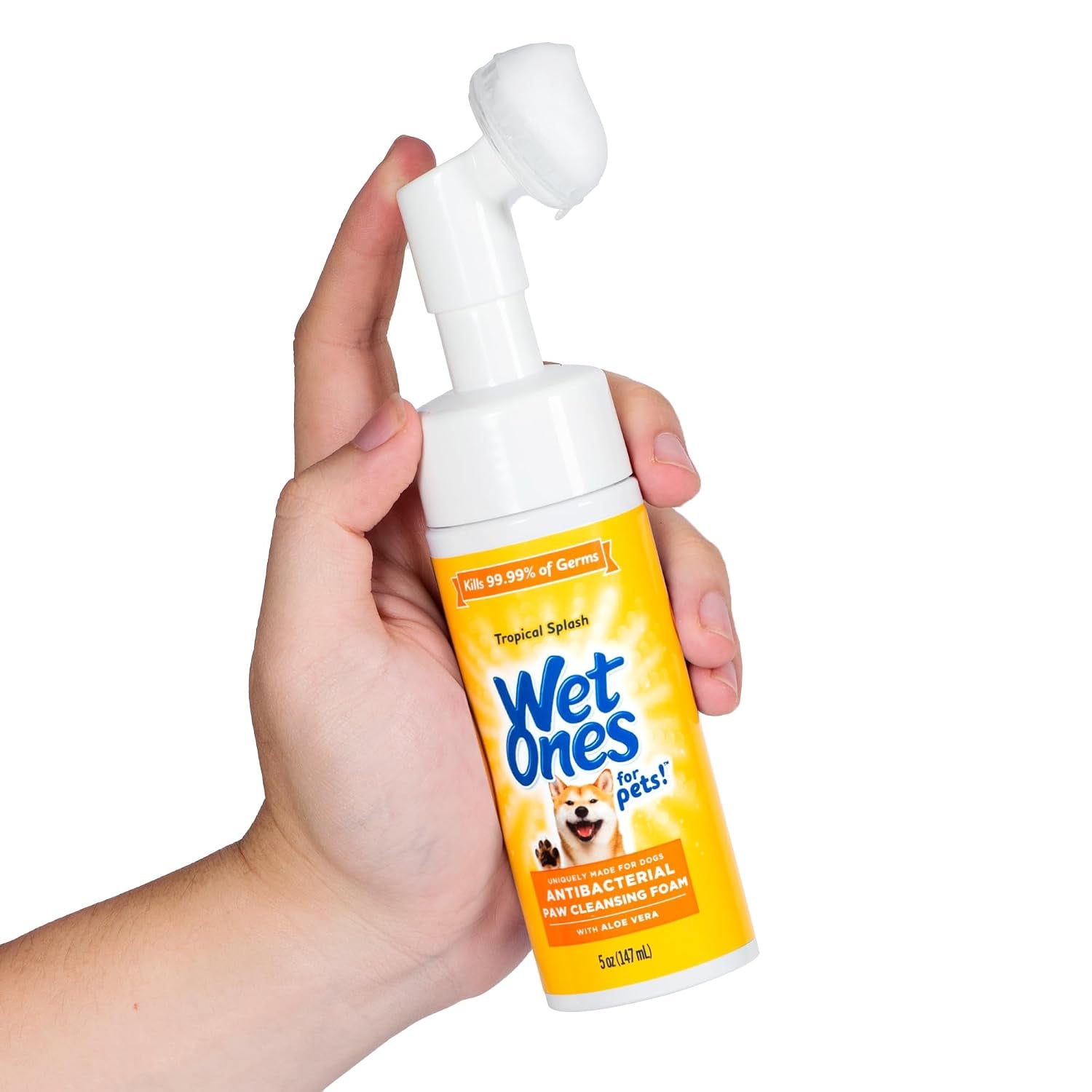 for Pets Antibacterial Dog Paw Cleaner with Built-In Brush, Foaming No-Rinse Formula for Cleaning Dirty Paws after Walks, Gentle Everyday Paw Wash for Dogs, 5 Oz - 2 Pack