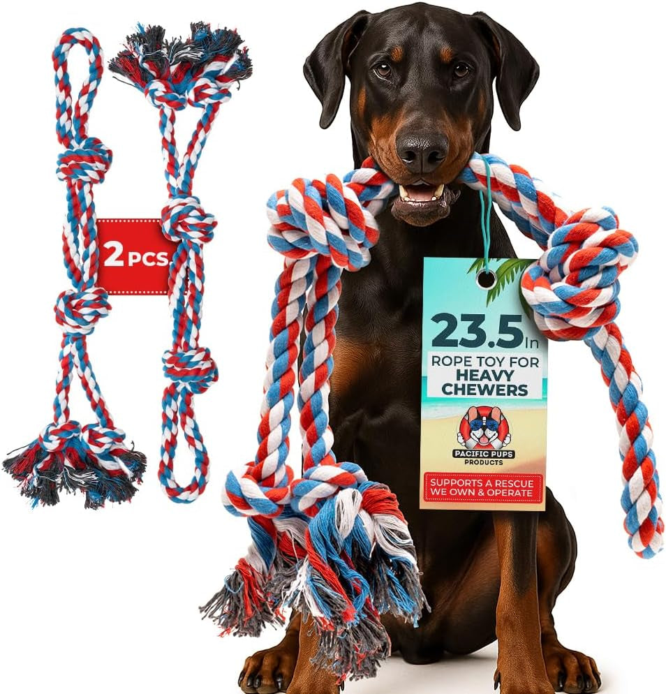 Large Dog Rope Toy for Large Dogs - 23.5" Dog Tug of War Toy - Durable Big Pull Rope for Aggressive Chewers & Teething Puppies