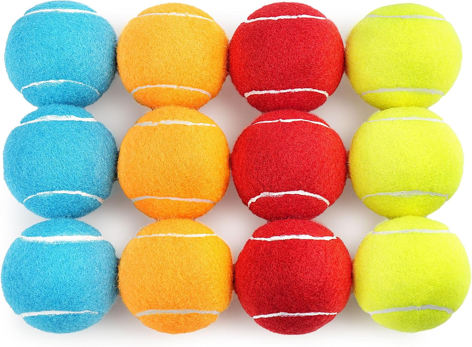 Prime Pets Squeaky Dog Tennis Balls 12 Pack, 2.5” Durable High-Bounce Tennis Balls for Dogs, Dog Ball for Fetch & Training, Outdoor Interactive Dog Toy Ball for Small and Medium Dogs