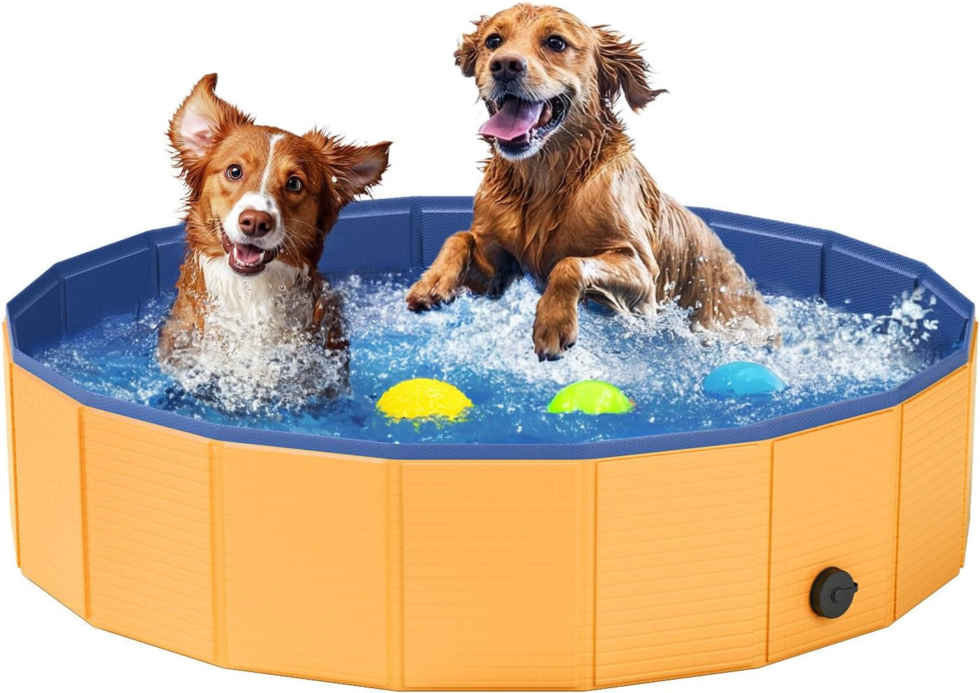 Foldable Dog Pool, Pet Swimming Pool, Pet Outdoor Bathing Tub, Dog Bath, Protective Lining, PVC Collapsible Pool for Dogs, Cats 63"