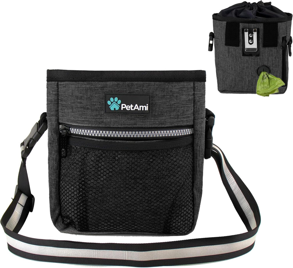 Dog Treat Pouch, Pet Treat Pouch for Training, Dog Walking Bag Holder for Kibbles, Pet Food Toy, Dog Trainer Essentials Supplies, Poop Bag Dispenser, 3 Ways to Wear (Green)