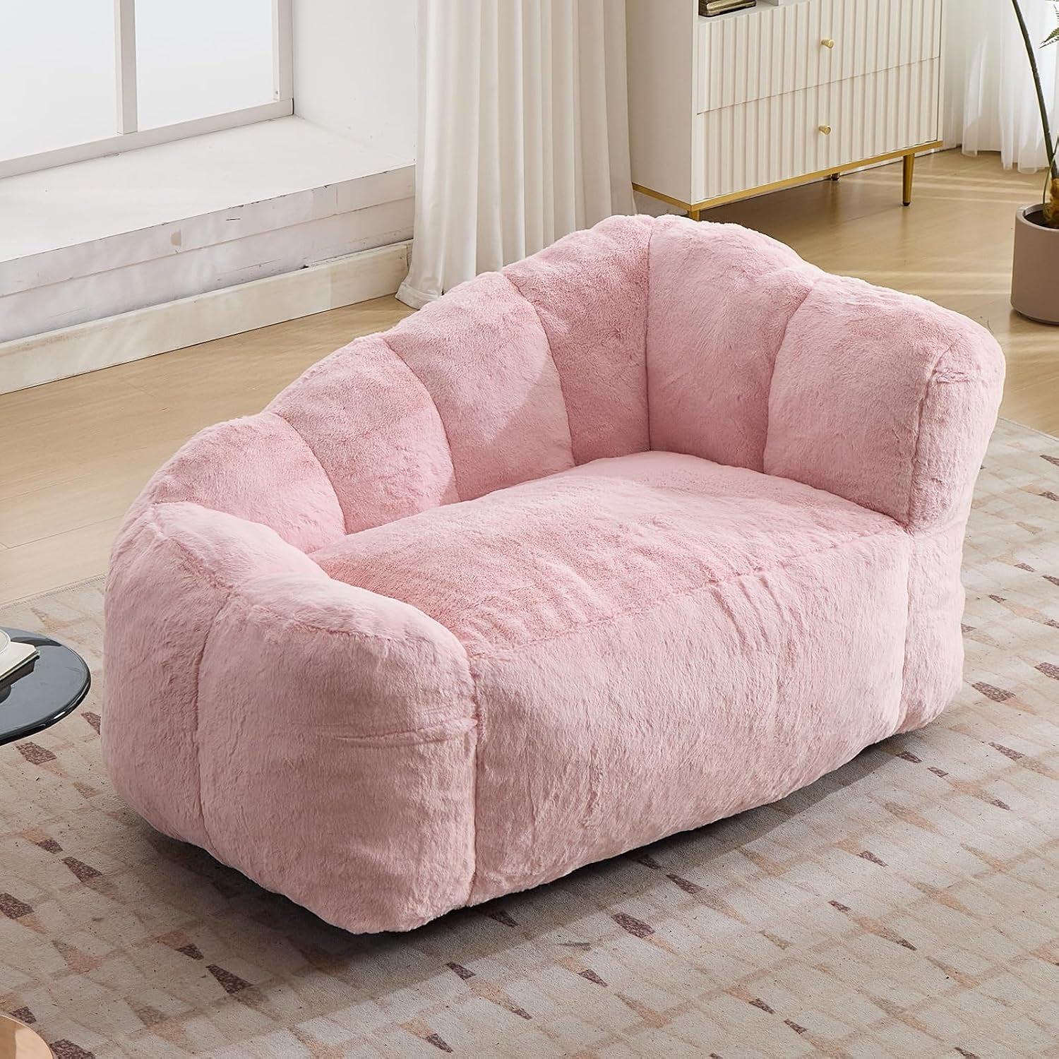 Dog Sofa Couch Bed with Faux Fur Fabric, 51" Floral Shaped Pet Sofa for Large Dogs up to 130BLS