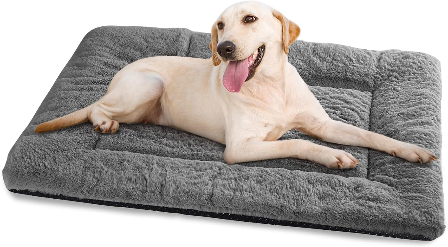 Dog Crate Pad, Washable Cozy Dog Bed Mat for Large Dogs 42"X28", Brown | Ultra Soft Fluffy Kennel Pad with Non-Slip Bottom, Comfortable Sleeping Pet Mat That Fits Most Crates, Sofas, Floors and Cars