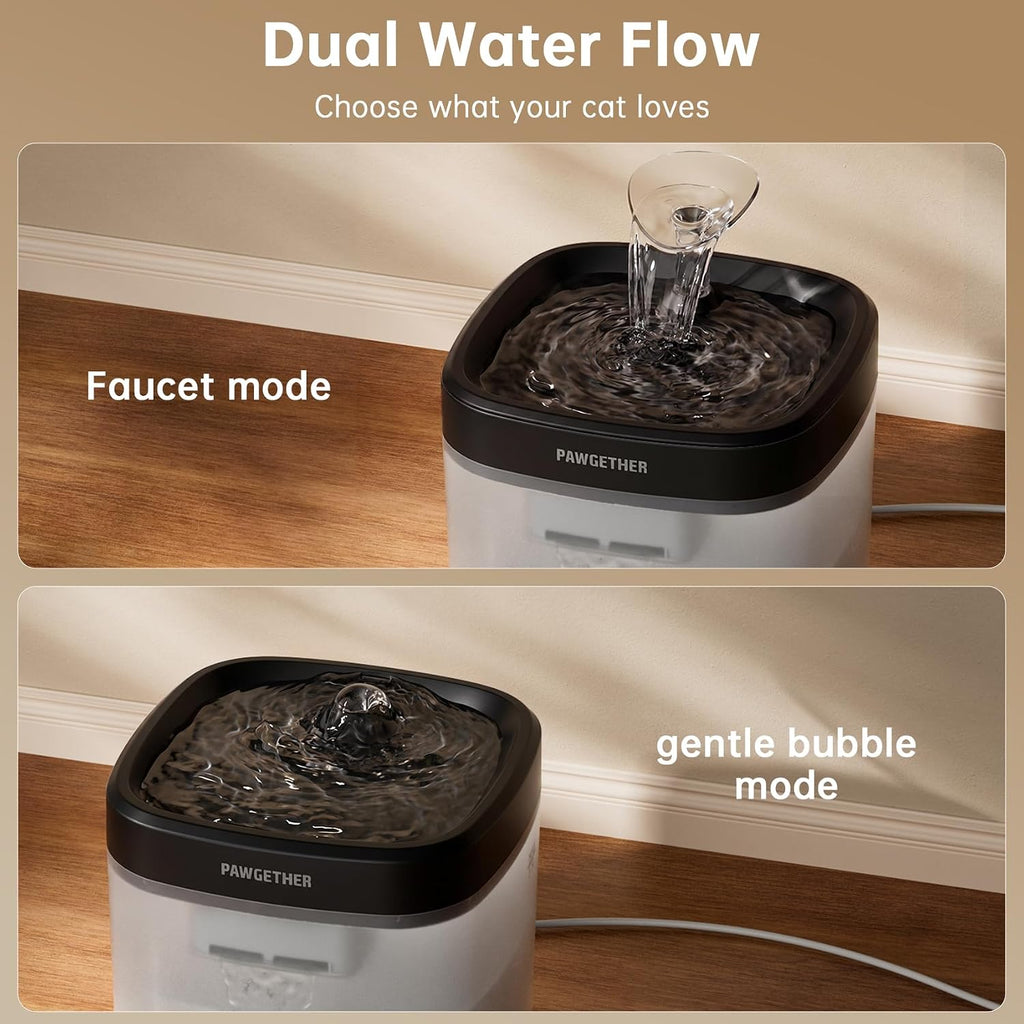 ® Cat Water Fountain with Wireless Pump 51Oz/1.5L Dog Water Fountain, Ultra Quiet Automatic Pet Water Fountain Portable Indoor Outdoor Travel Small Dog Water Dispenser with Adapter Black