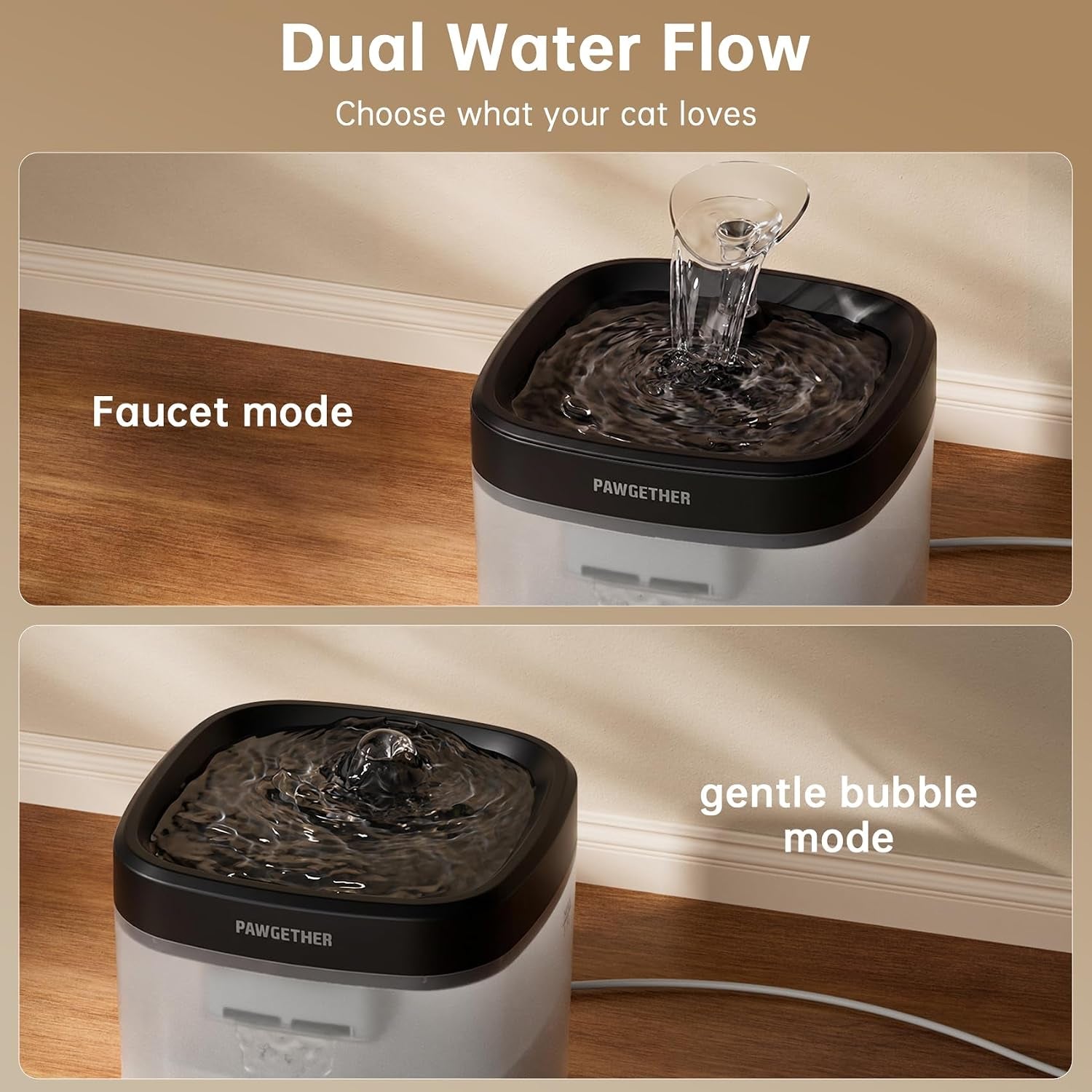 ® Cat Water Fountain with Wireless Pump 51Oz/1.5L Dog Water Fountain, Ultra Quiet Automatic Pet Water Fountain Portable Indoor Outdoor Travel Small Dog Water Dispenser with Adapter Black