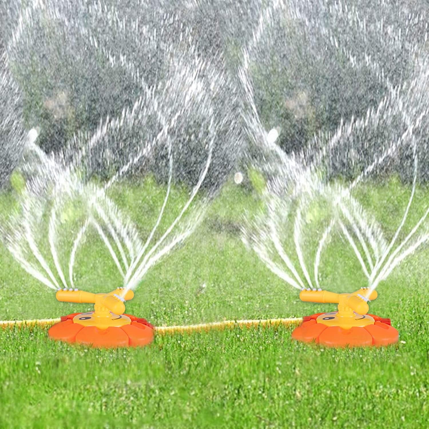 Water Sprinkler for Kids Toddlers Sprinklers with Roating Spray Nozzles Attaches Garden Water Hose Outdoor Play outside Toys 3-4 Summer Backyard Lawn Game Yard Water Toy for Kids 3-5 4-8 Boy Girl