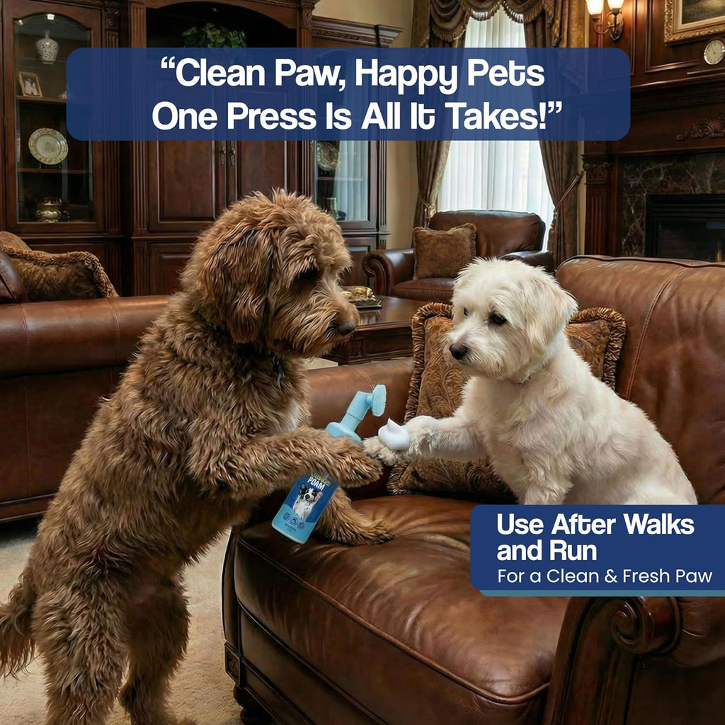 Foaming Dog Paw Cleaner, Non-Toxic, Ph-Balanced, Lick-Safe Paw Cleaner for Dogs, Effective Animal Washer and Feet Cleaner, Wipes for Paws and Butt, Built in Soft-Tip Head - 150Ml