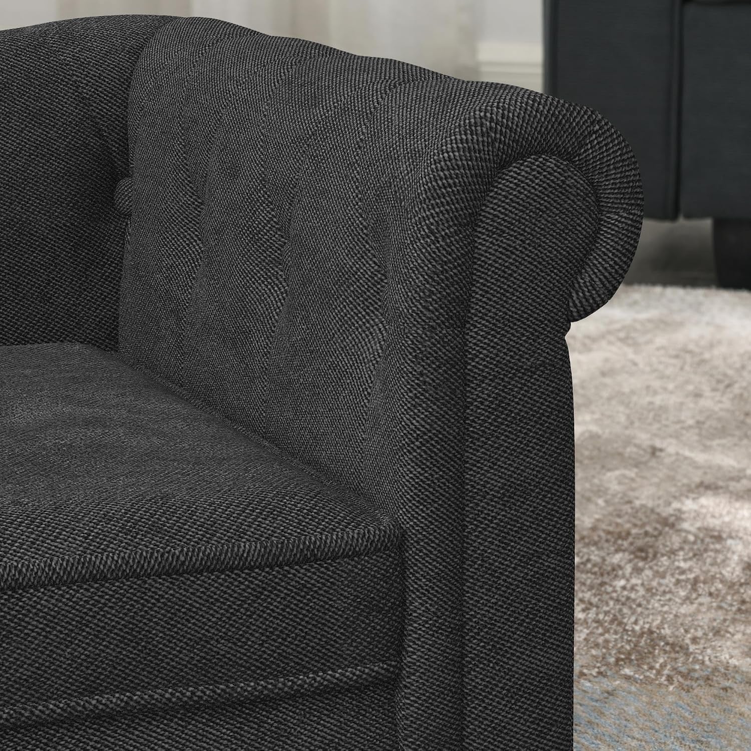 Pet Bed Dog Sofa,39" Pet Couches with Backrest and Armrests,Dog Sofa Bed for Small and Medium-Sized Dogs W/Linen Fabric,Black