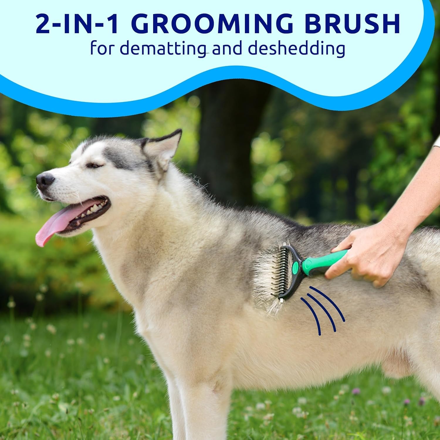 Deshedding Dog Brush for Shedding – Cat Brushes for Indoor Cats, Double-Sided Cat Brush Deshedding & Grooming Tool for Long Haired and Short Haired Dogs, Skin-Friendly