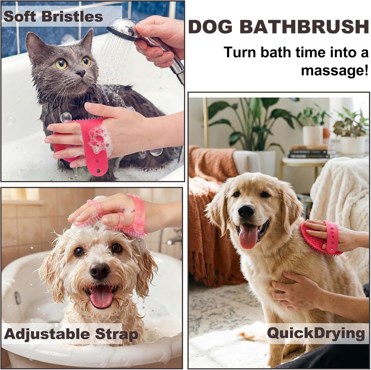Dog Brush Grooming Kit 9 Pcs Kit with Pet Nail Clipper and File Cat Grooming Deshedding Undercoat Rake Comb for All Breeds Sizes Promotes Healthy Skin Coat(Fresh Color)
