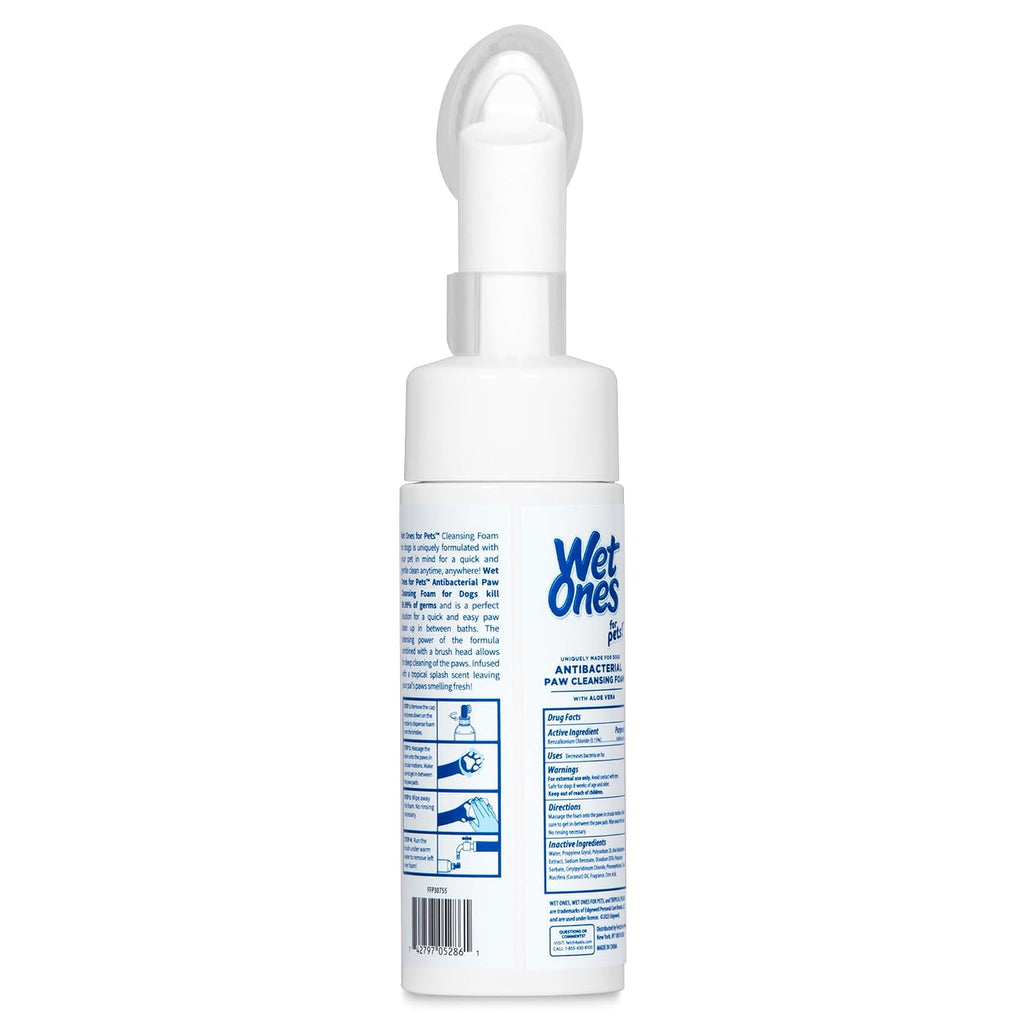 for Pets Antibacterial Dog Paw Cleaner with Built-In Brush, Foaming No-Rinse Formula for Cleaning Dirty Paws after Walks, Gentle Everyday Paw Wash for Dogs, 5 Oz - 2 Pack