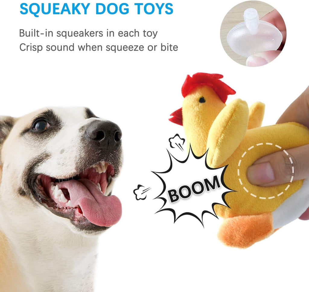 Squeaky Plush Dog Toy 6 Pack for Puppy, Small Stuffed Puppy Chew Dog Toys Bulk with Squeakers, Cute Soft Pet Toy for Small Medium Size Dogs