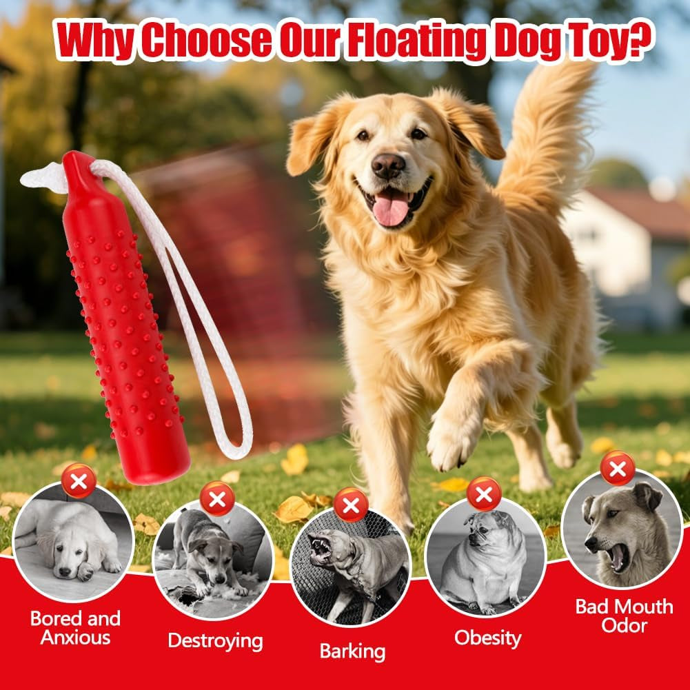 Dog Float Toy, Retriever Training Dummy, Floating Dog Toys for Water Fetch, Lightweight for Float on the Water Pool Fetch Rope, Interactive Pool Toy for Small to Large Dogs