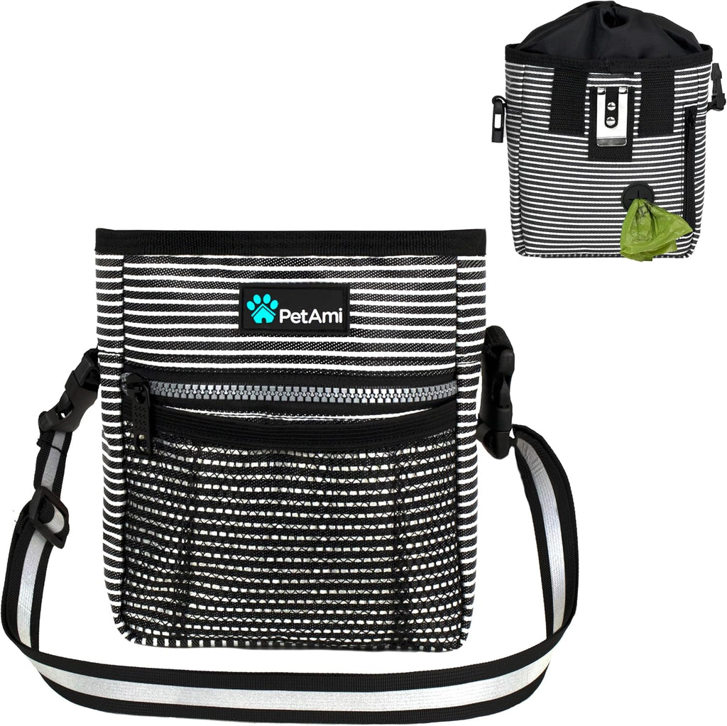 Dog Treat Pouch, Pet Treat Pouch for Training, Dog Walking Bag Holder for Kibbles, Pet Food Toy, Dog Trainer Essentials Supplies, Poop Bag Dispenser, 3 Ways to Wear (Green)