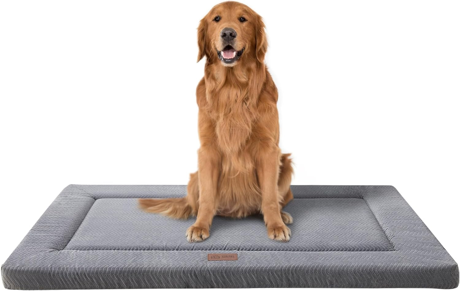 Dog Bed for Crate, Medium/Large Dogs Crate Bed,Washable Dog Beds Kennel Mat | Pet Beds Mat W/ Soft Wavy Plush Comfortable Anti-Slip Sleeping Mattress for Dogs & Cats,Gray