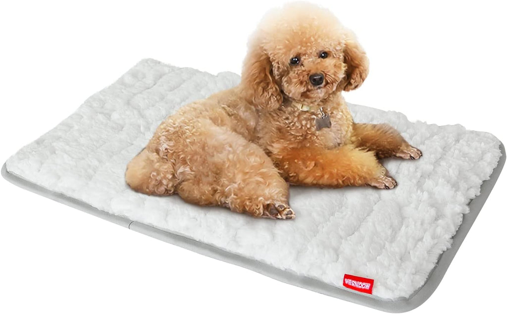 Dog Crate Mat(24" X 18"), Small Dog Bed Pad for Crate | Soft Plush Bed Pad Machine Washable, Sleeping Mat with anti Slip Bottom