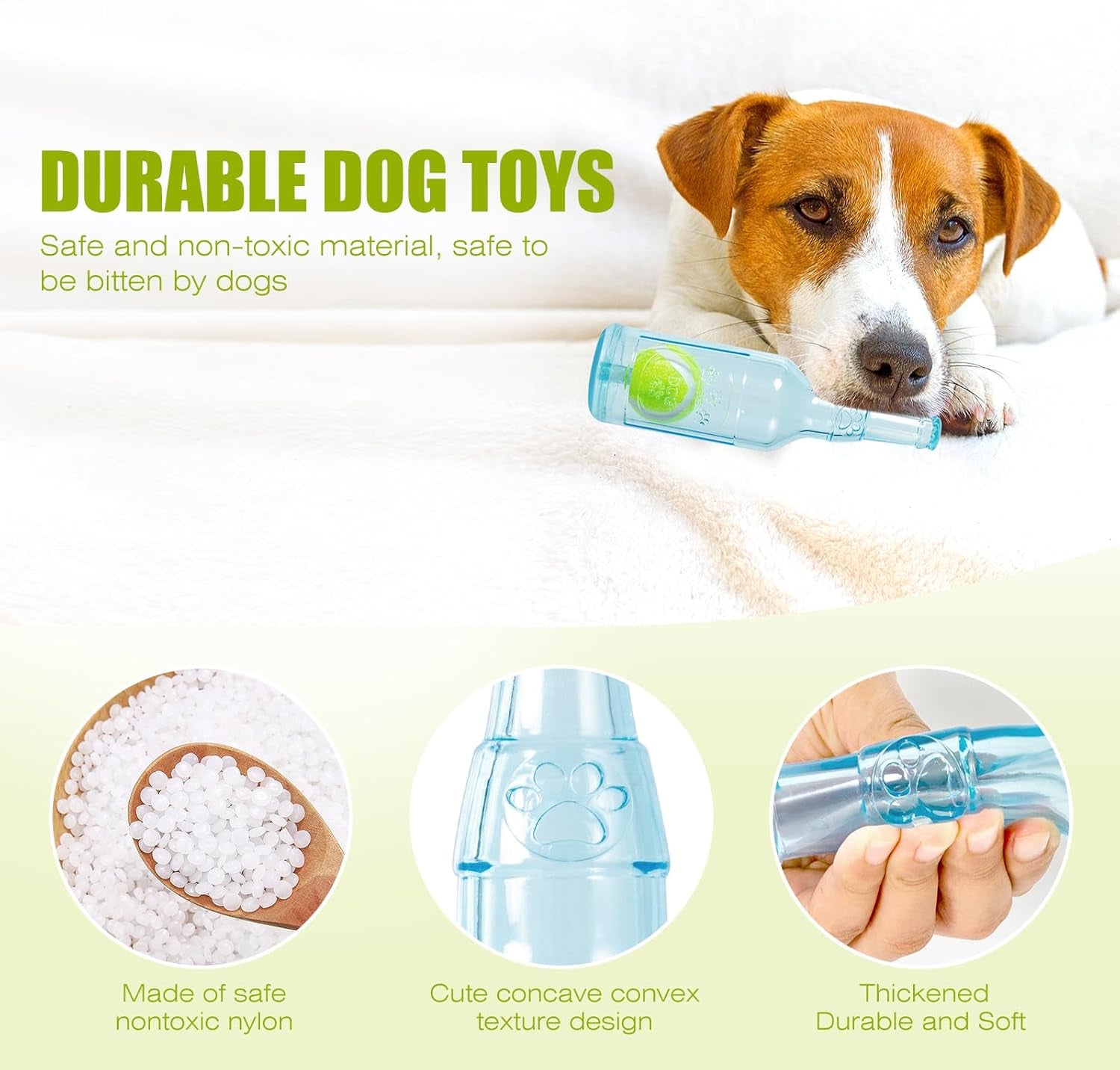Dog Toy, Dog Squeak Toy, Floating Dog Toy, Interactive Fetch Toy for Play and Training, Bottle Shape with Tennis Ball inside (Set of Two Large)