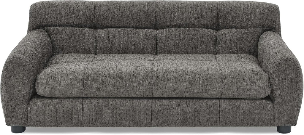 38" Dog Couch, Comfortable Dog Sofa Bed with Backrest and Armrests for Medium and Large Dogs, Linen Cozy Soft Cushion Pet Bed,Dark Gray