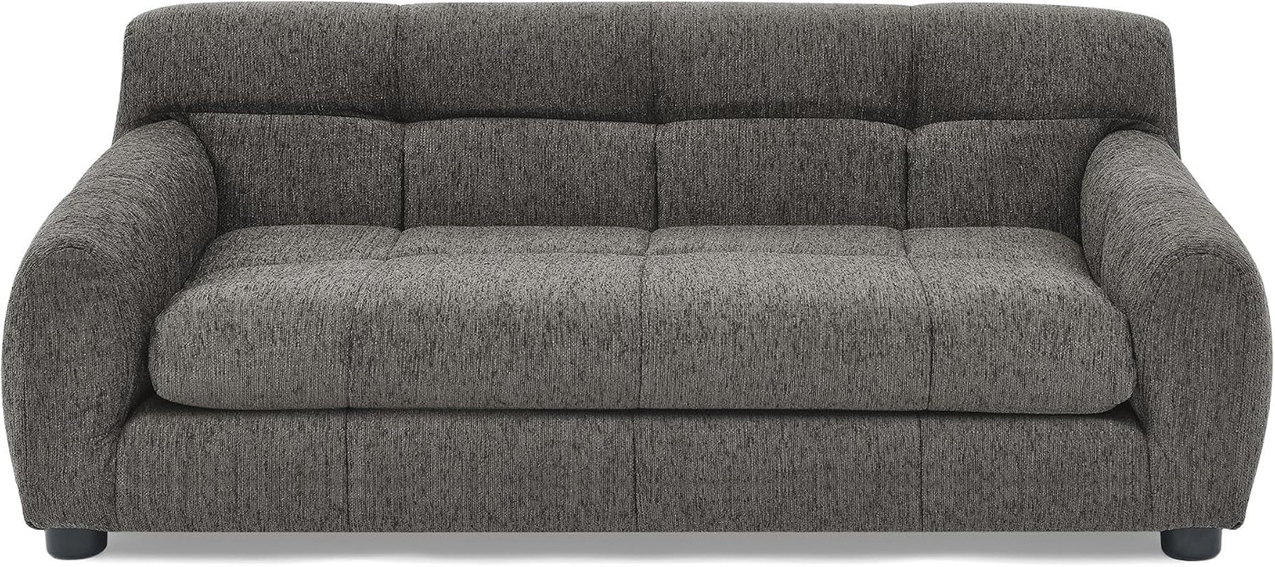 38" Dog Couch, Comfortable Dog Sofa Bed with Backrest and Armrests for Medium and Large Dogs, Linen Cozy Soft Cushion Pet Bed,Dark Gray