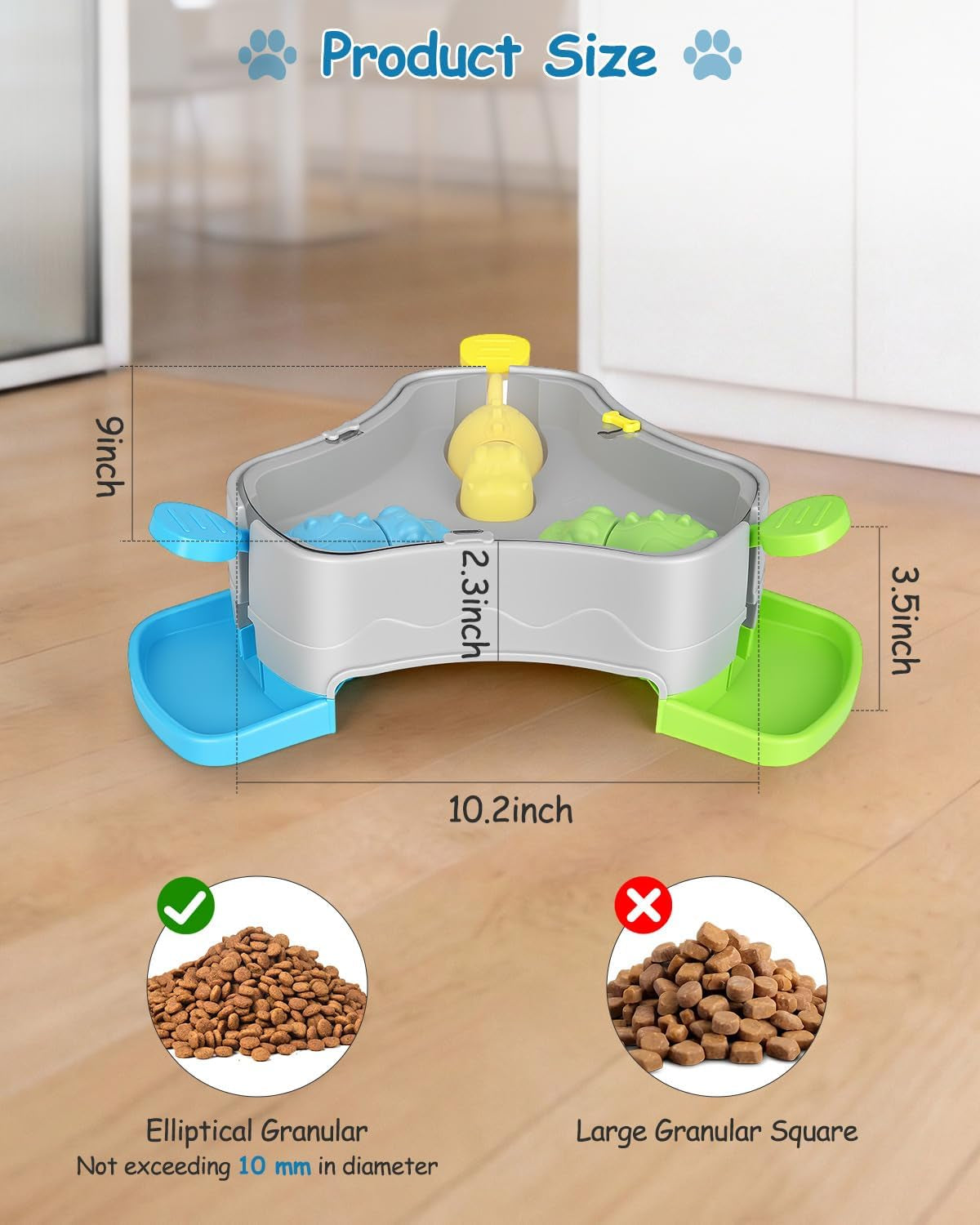 Dog Puzzle Toy, 3-In-1 Interactive Dog Puzzle Toys Press-Type Dog Treat Dispenser Toy Dog Enrichment Toy No-Slip Slow Feeder Interactive Brain Training Toys for Smart Dog Cats, 3 Colors