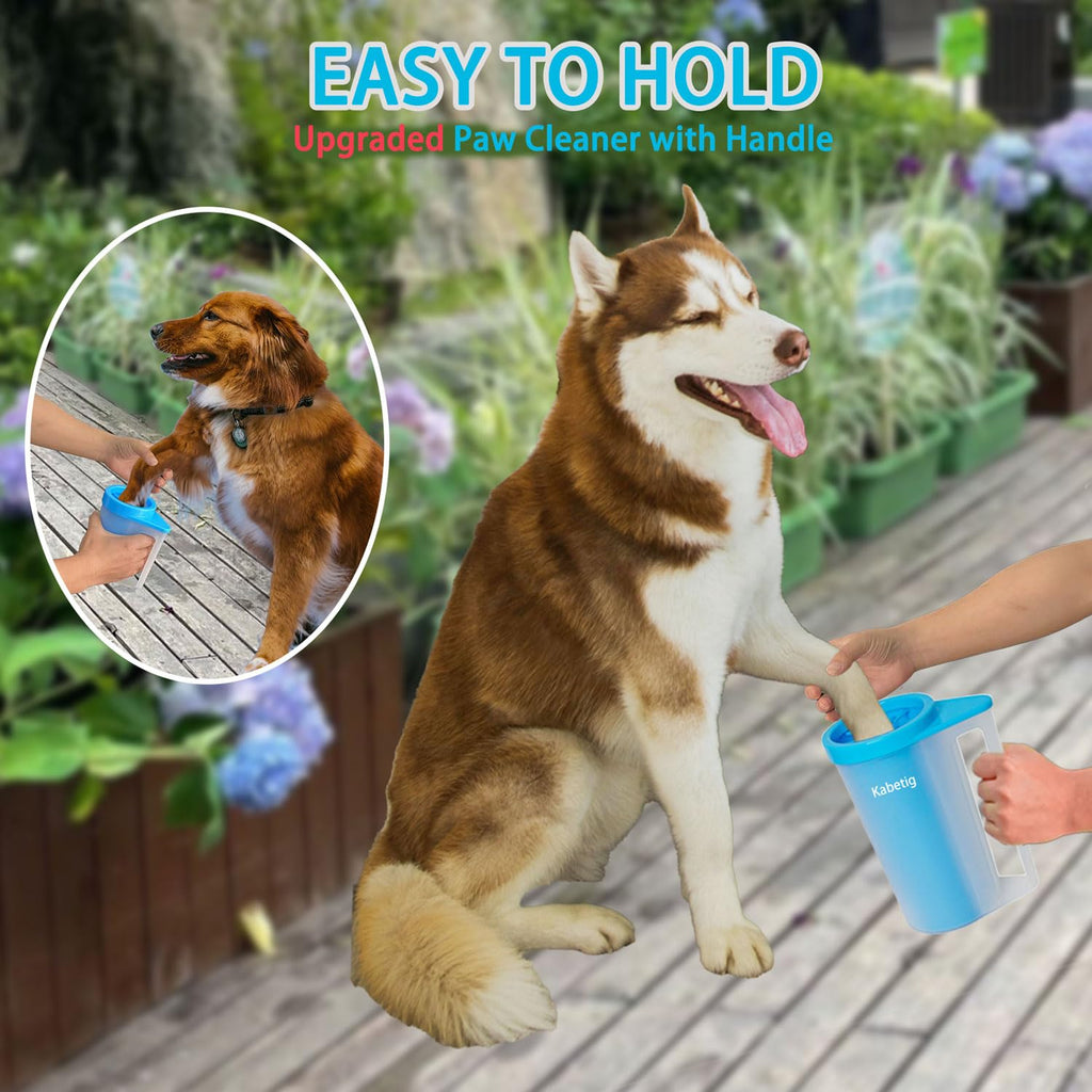 Dog Paw Cleaner with Handle - Foot Washer Cup for Large and Extra Large Breed Dogs