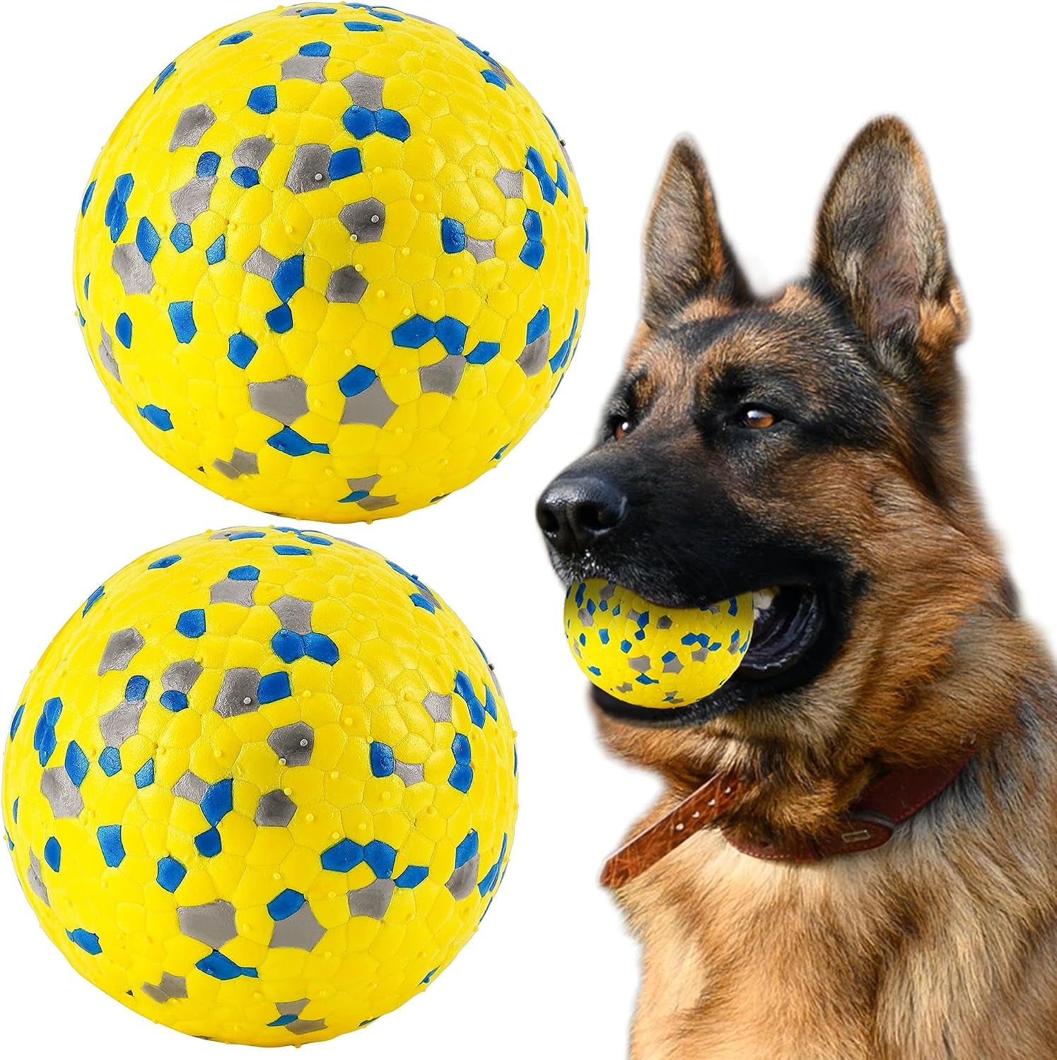 2Pcs Dog Balls, Tennis Balls for Dog Aggressive Chewers, for Large Medium Small Puppy, Training Catch&Fetch, Water Floats Toys, Orange