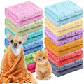 12 Pcs Microfiber Dog Towels for Drying Dogs Cats, 20 X 40 Inch, Quick Drying Absorbent Pet Puppy Towels for Small Puppy Dog Cat Kitten Pet, Grooming Bathing Shower Travel Supplies(Multicolor)