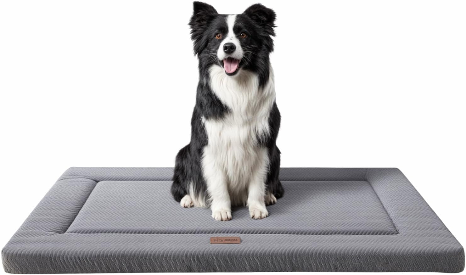 Dog Bed for Crate, Medium/Large Dogs Crate Bed,Washable Dog Beds Kennel Mat | Pet Beds Mat W/ Soft Wavy Plush Comfortable Anti-Slip Sleeping Mattress for Dogs & Cats,Gray
