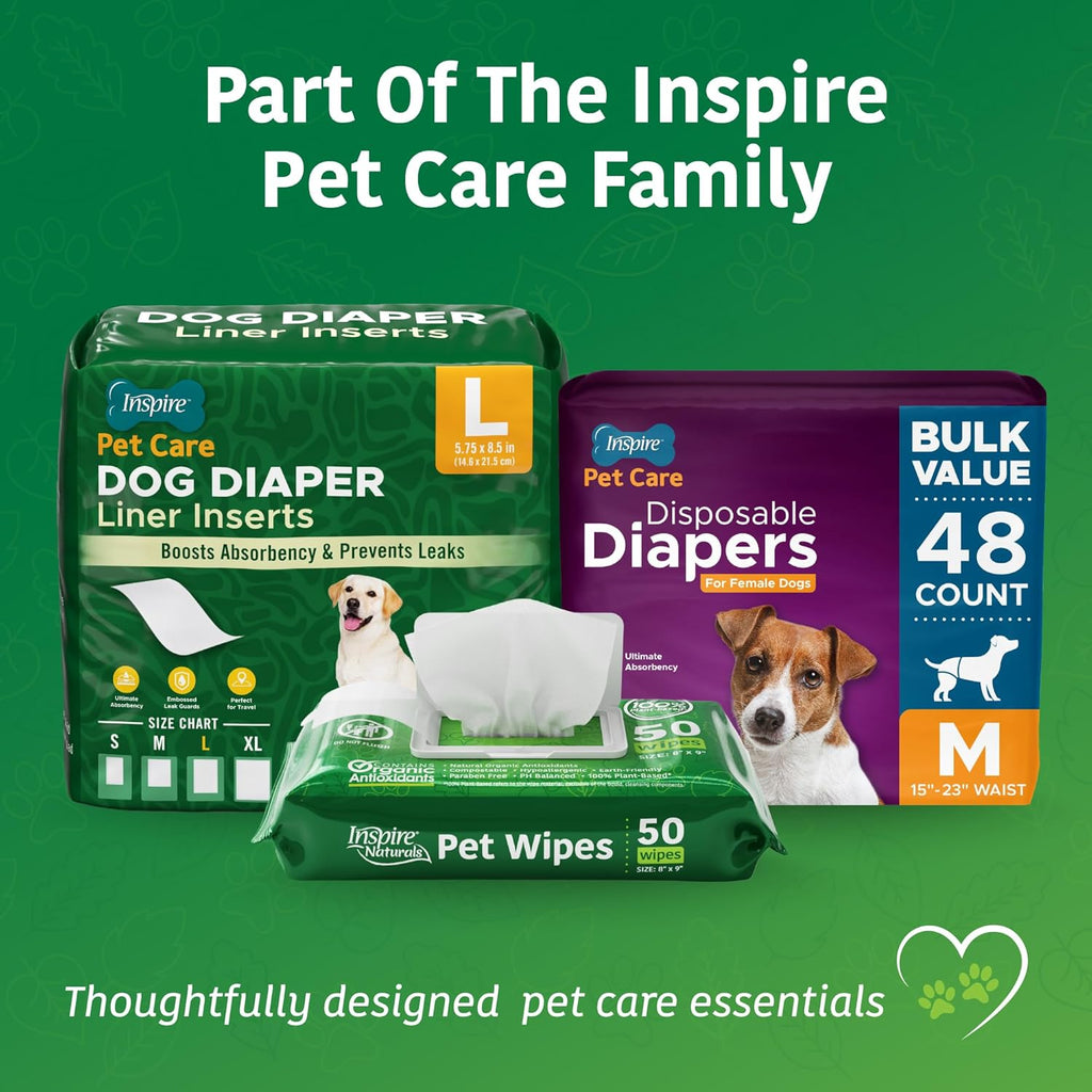 Naturals Pet Wipes for Dogs and Cats 100% Natural Plant Based with Organic Antioxidants, Dog Wipe Cleaning Deodorizing | Puppy Wipes | Dog Wipes for Paws and Butt(100Ct - 2 Pack)