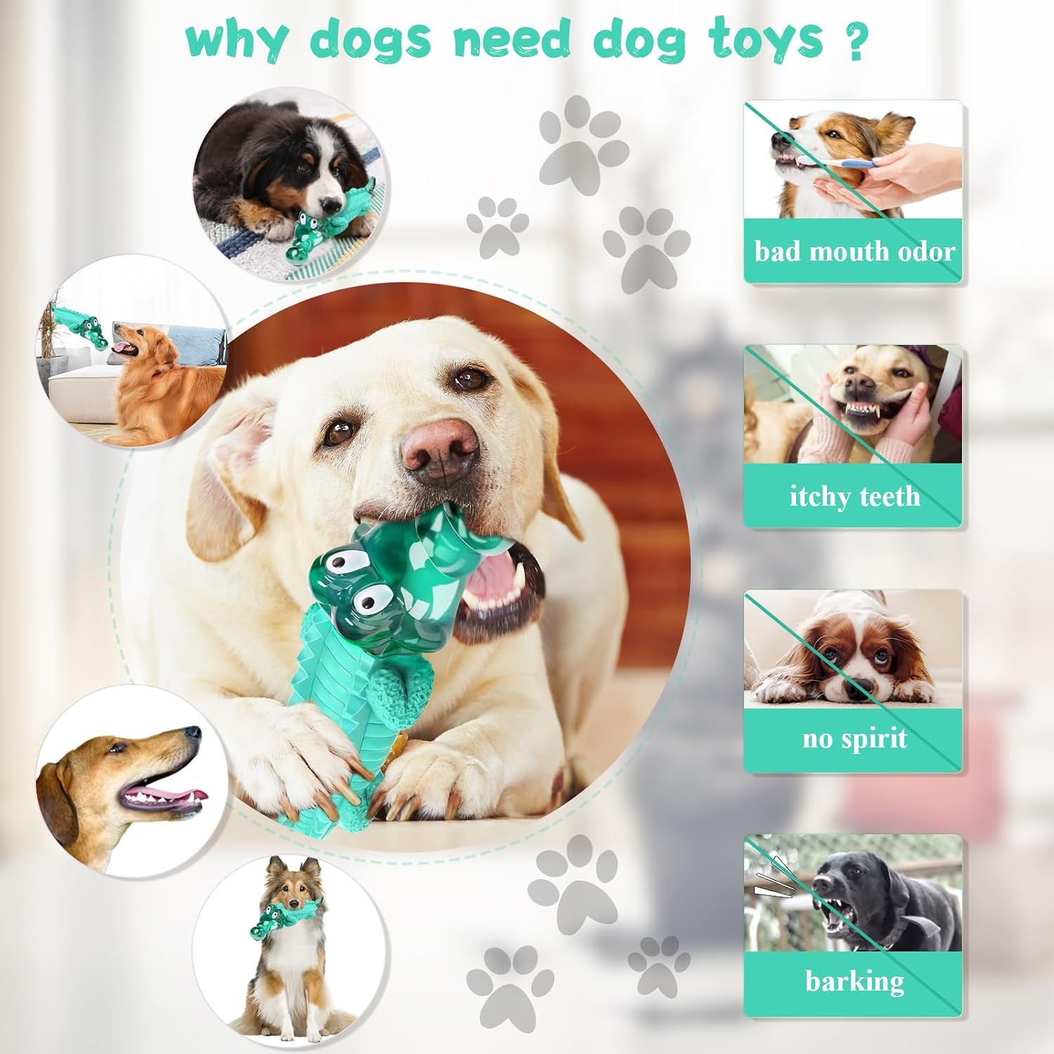 Large Dog Chew Toys for Aggressive Chewers： Almost Indestructible Dog Toy to Keep Them Busy & Reduce Boredom-Gift Toys for Small Medium, Large Breed