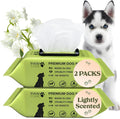 Dog Wipes, Unscented Pet Wipes, 2 Pack | Hypoallergenic Grooming Wipes for Eyes, Face, Butt & Paws; Clean, Deodorize and Tackle Tear Stain Wipes on Puppies