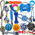 Dog Teething Chew Toys - 15 Pack Small Medium Breed Puppy Toy, Variety Dogs Rope Chew Toys Bundle for Boredom, Pet Interactive Squeaky Treat Dispensing Ball for Puppies